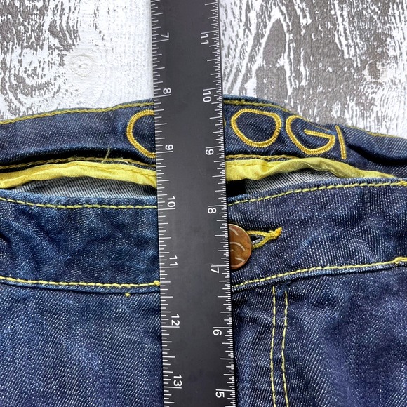 Coogi Premium Jeans Juniors 15/16 Rhinestone Logo Distressed Dark Wash Y2K - Picture 10 of 12